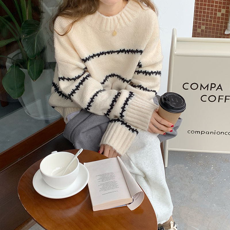 Miniatura: Suéter feminino casual  outono inverno básico de malha