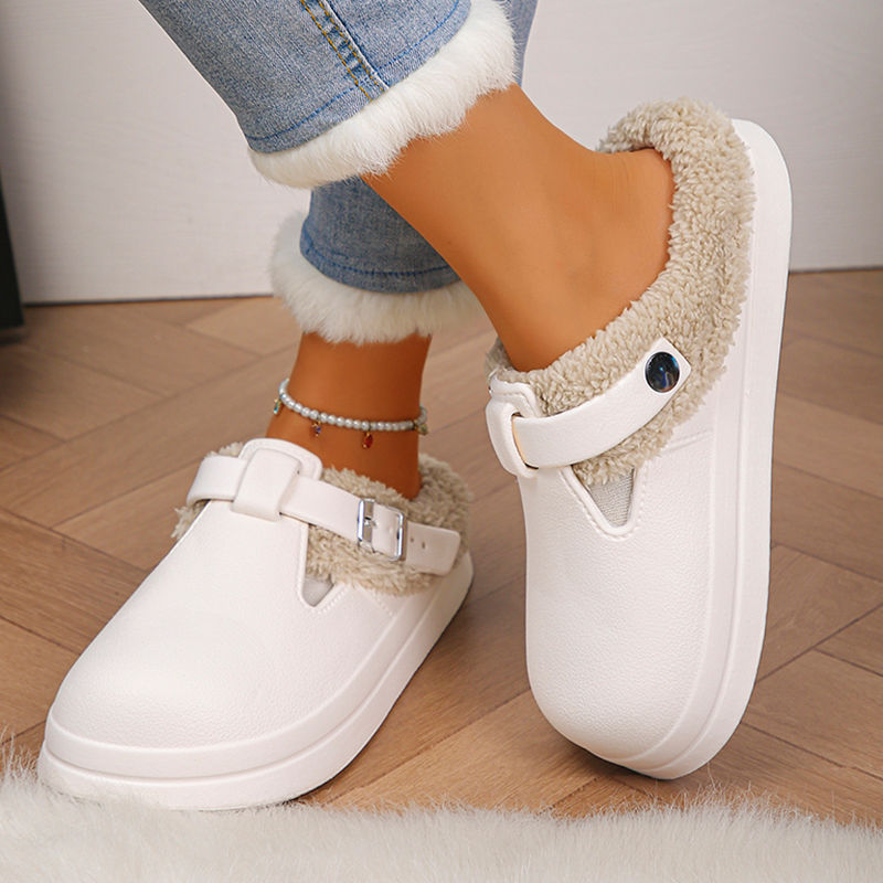Miniatura: Pantufa feminina tipo birken, com forro de pelúcia c/ interior de algodão.