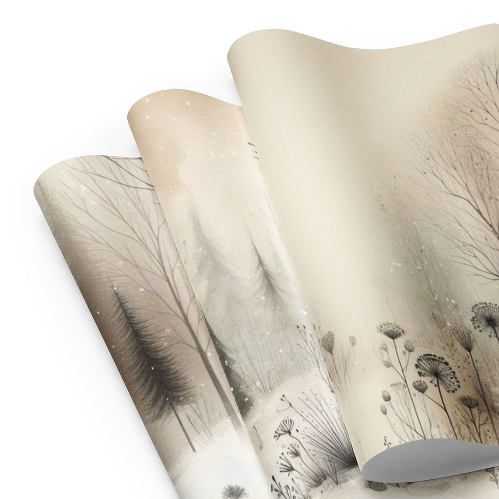 Thumbnail: Enchanted Snowy Winter Forest Wrapping Paper Sheets Elegant Holiday Gift Wrap 