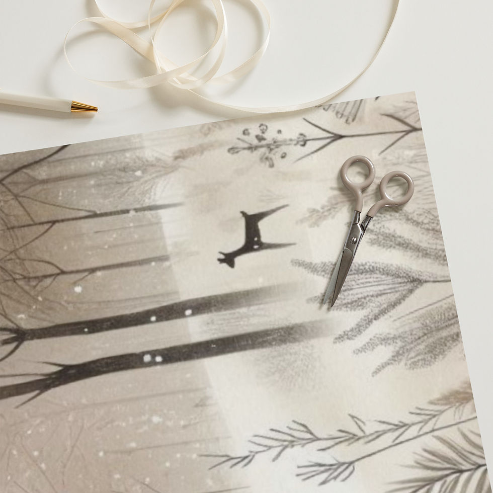 Thumbnail: Enchanted Snowy Winter Forest Wrapping Paper Sheets Elegant Holiday Gift Wrap 