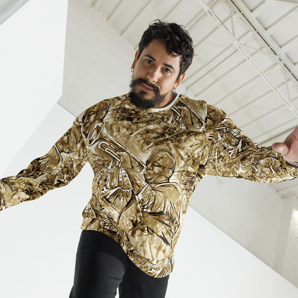 Miniatura: The Trumpeter- Unisex Sweatshirt by David Emmanuel Noel