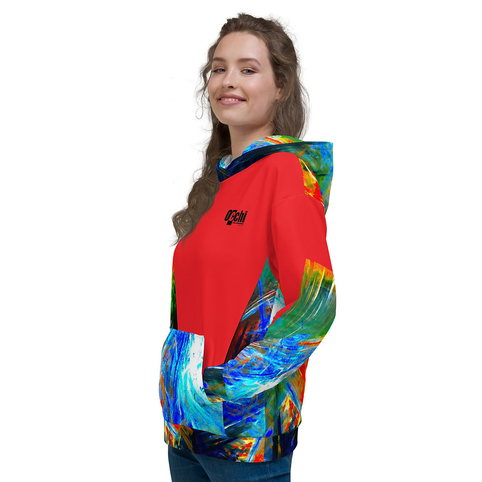 Thumbnail: 'Shades of Colour' Unisex Hoodie (Red) Unisex Hoodie