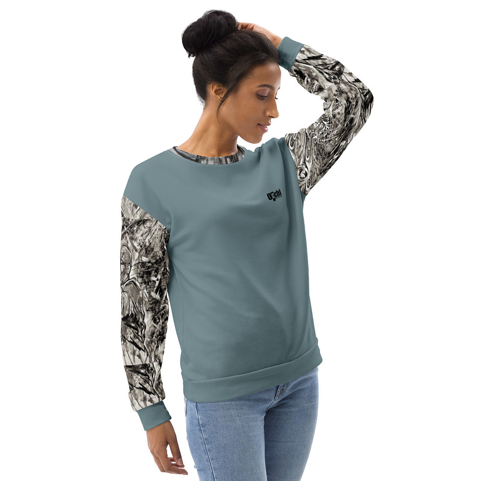 Miniatura: 'The Trumpeter' Grey Mono Unisex Sweatshirt (Gothic)