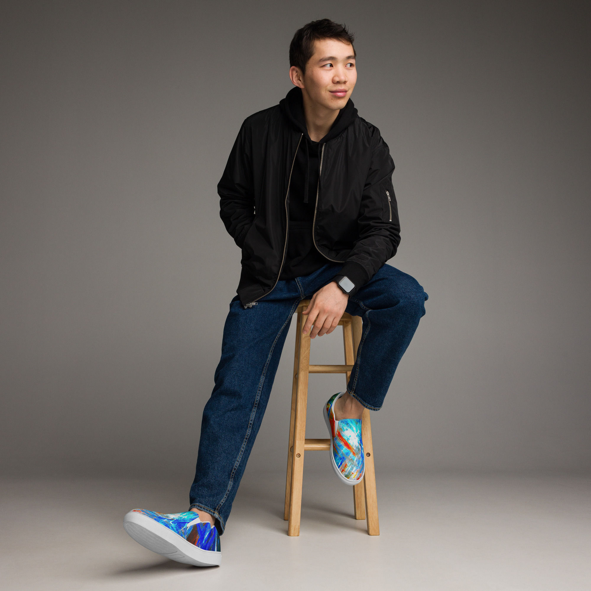 'Shades of Colour' Men’s slip-on canvas shoes