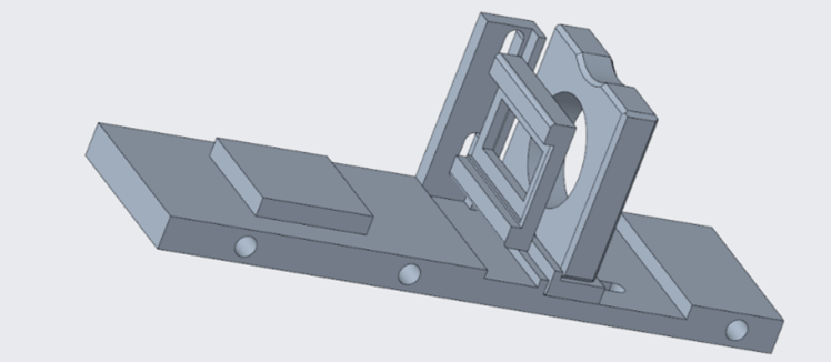 3D CAD representation of the light plate consisting of slit, slit holder, C-mount lens holder and their  adjustable mountings. 