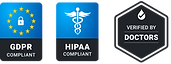 verified by doctors badge, GDPR badge 