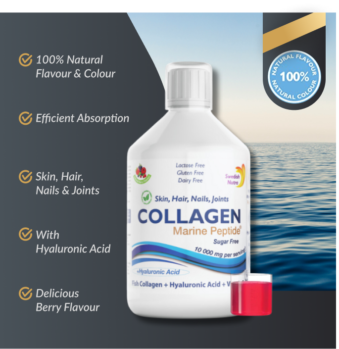 Thumbnail: 100% natural flavour, efficient absorption. For skin, hair, nails and joints. With Hyaluronic acid. Delicious berry flavour.