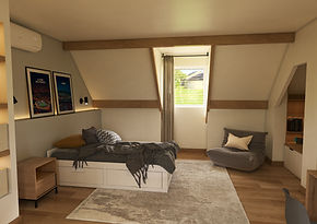 Visualisation 3D d’une chambre sous combles avec aménagement optimisé