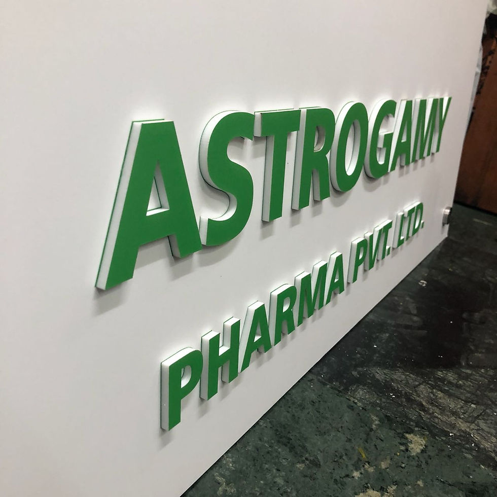 foam with acrylic letters
