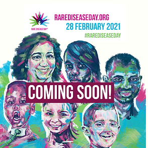 Rare Disease Day graphic showing artistic depiction of rare disease patients