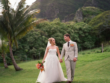 Capturing Love: A Beautiful Intimate Wedding at Kualoa Ranch Oahu with Digital and Film Photography