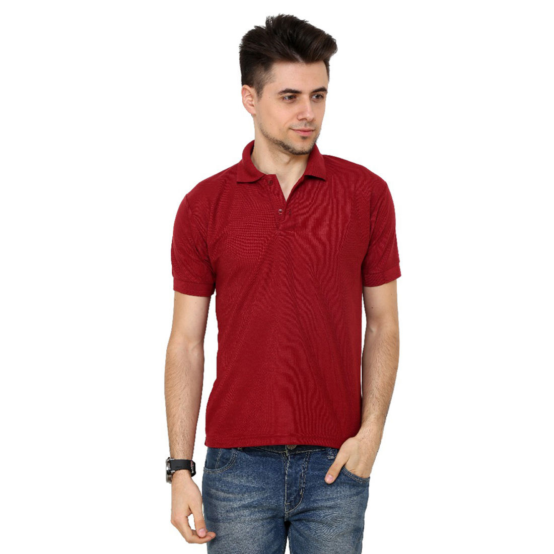 Half Sleeve Polycotton Polo Neck Tshirt For Men