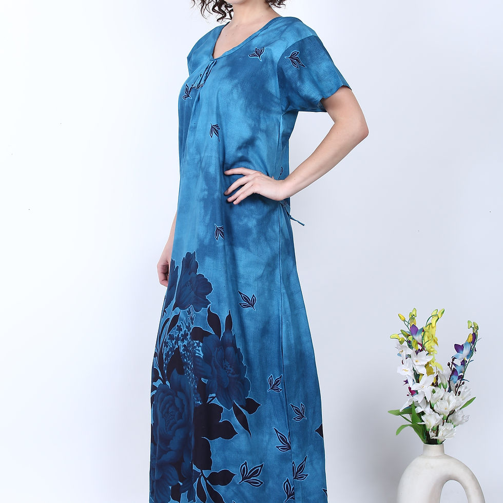 Thumbnail: Pack of 2 Floral Printed Cotton Nighty For Women