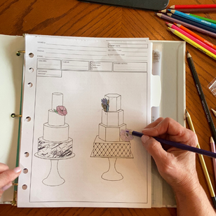 Sketching a cake design