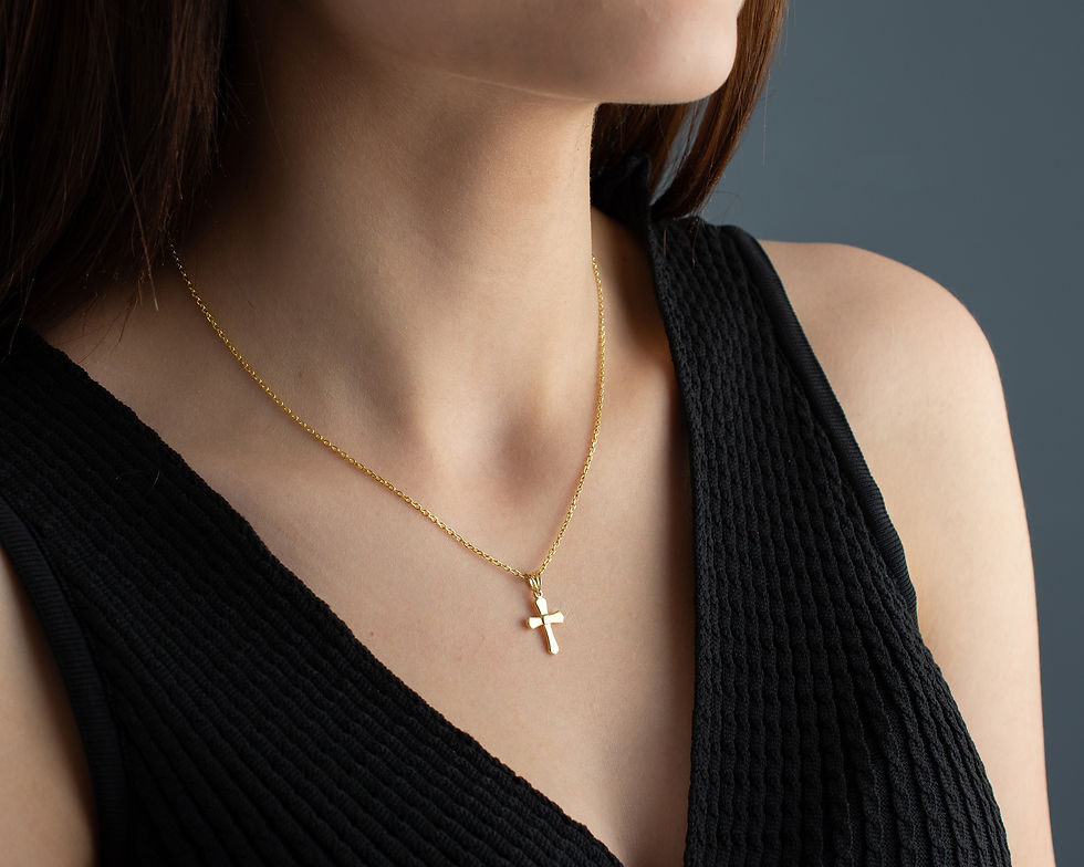 Thumbnail: Dainty Small Cross Necklace