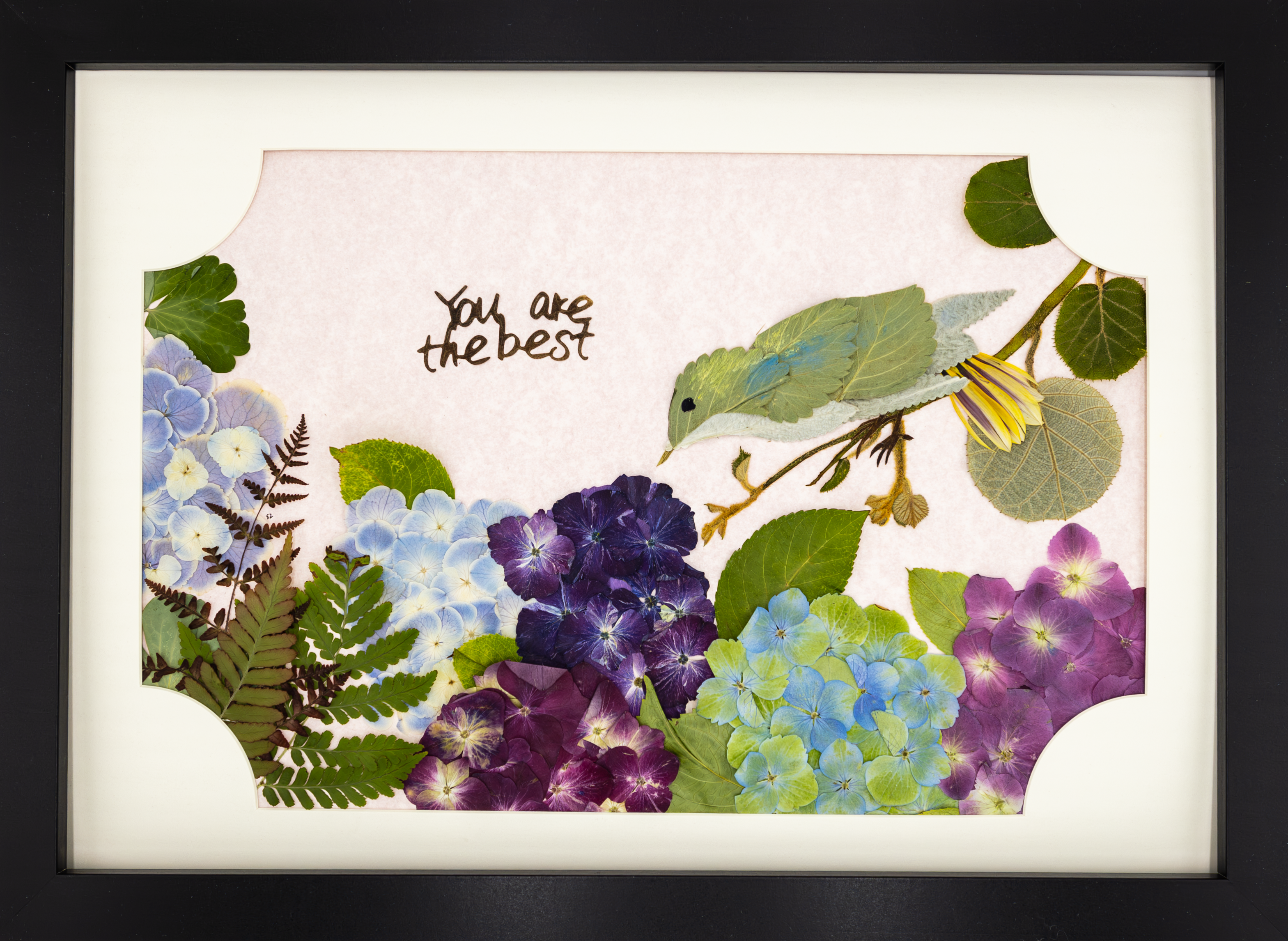 “You’re the Best” – Original A3 Pressed Flower Art Frame wi