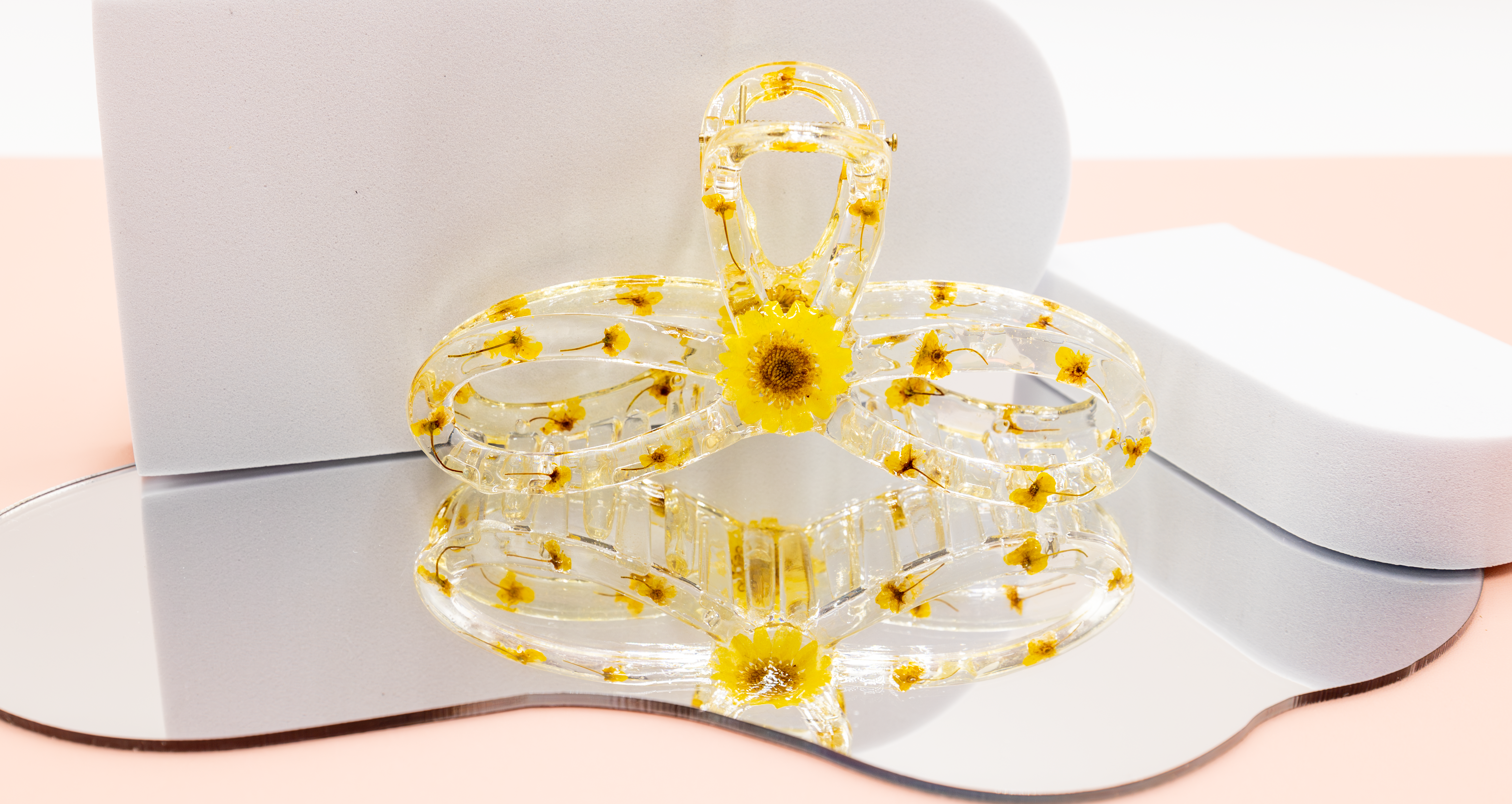 Handmade Pressed Flower Resin Hair Claw – Real Flower Hair Clip, Eco Friendly Fl