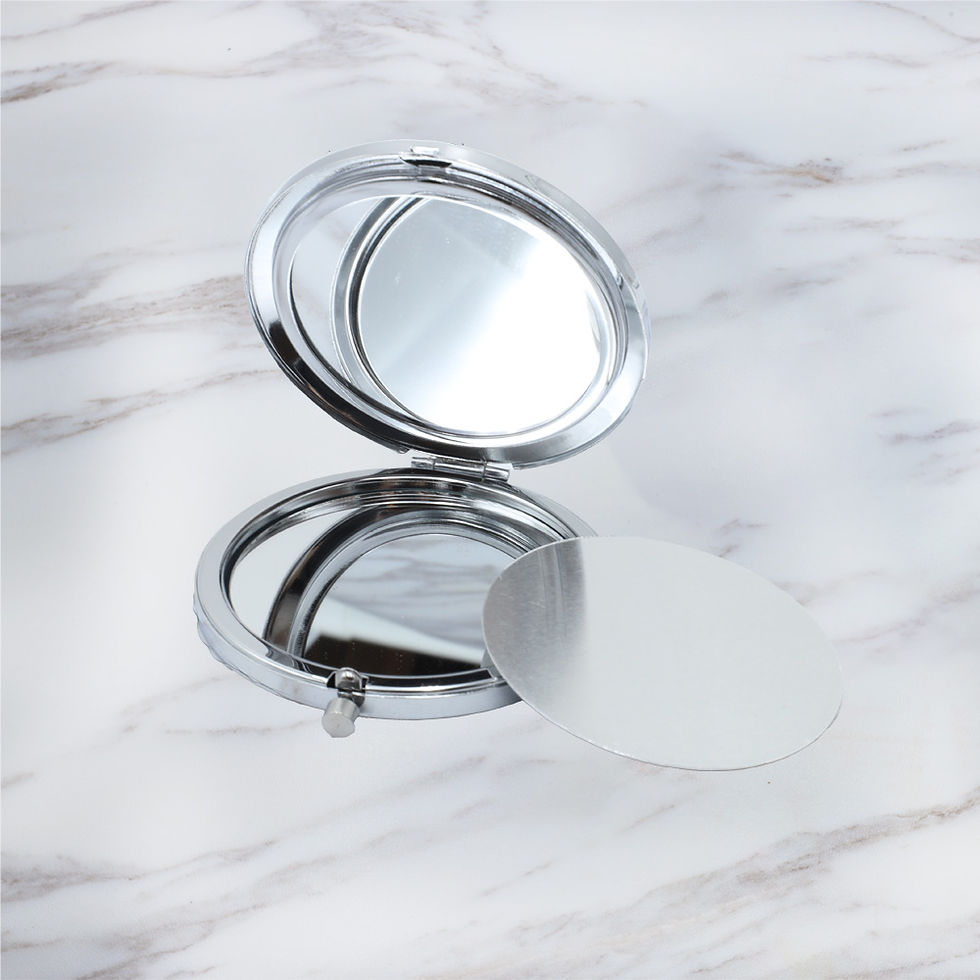 Portable Retro Style Foldable Double-Sided Makeup Mirror,  Compact Round Mir