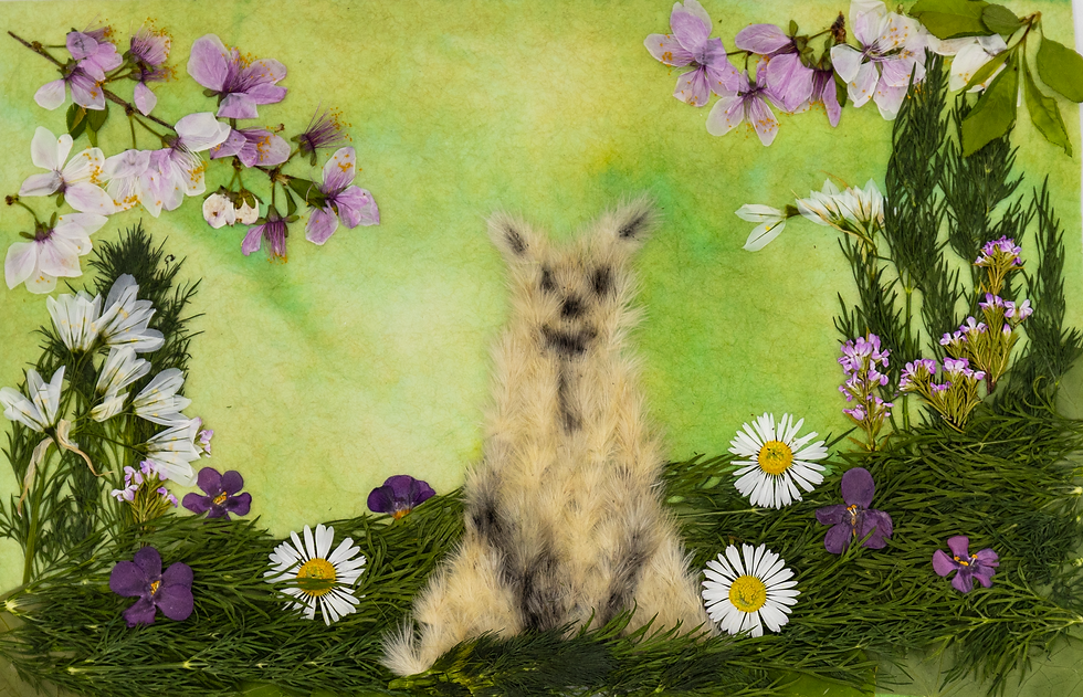 Hey doggy puppy~🐶 A4 Pressed Flower Art Frame – Dog Sitting on the Grass