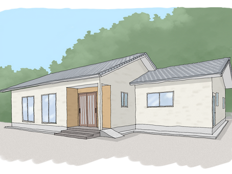 新築工事(手書きパース図)専門家に描いてもらいました。内観図パース完成図!