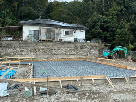 基礎工事！（球磨郡錦町）基礎コンクリート打設！平屋住宅です。