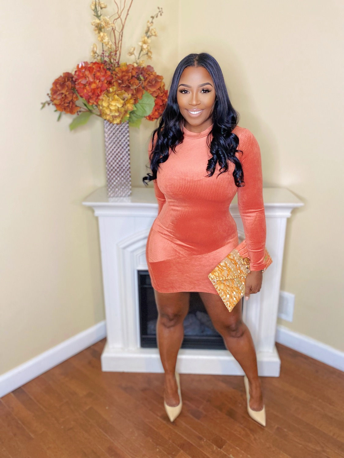 Stretchy Velvet Bodycon Dress