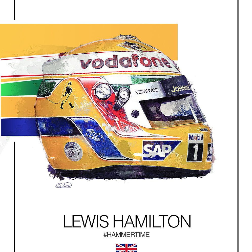 Lewis Hamilton F1 Art - Helmet Print | raceprints