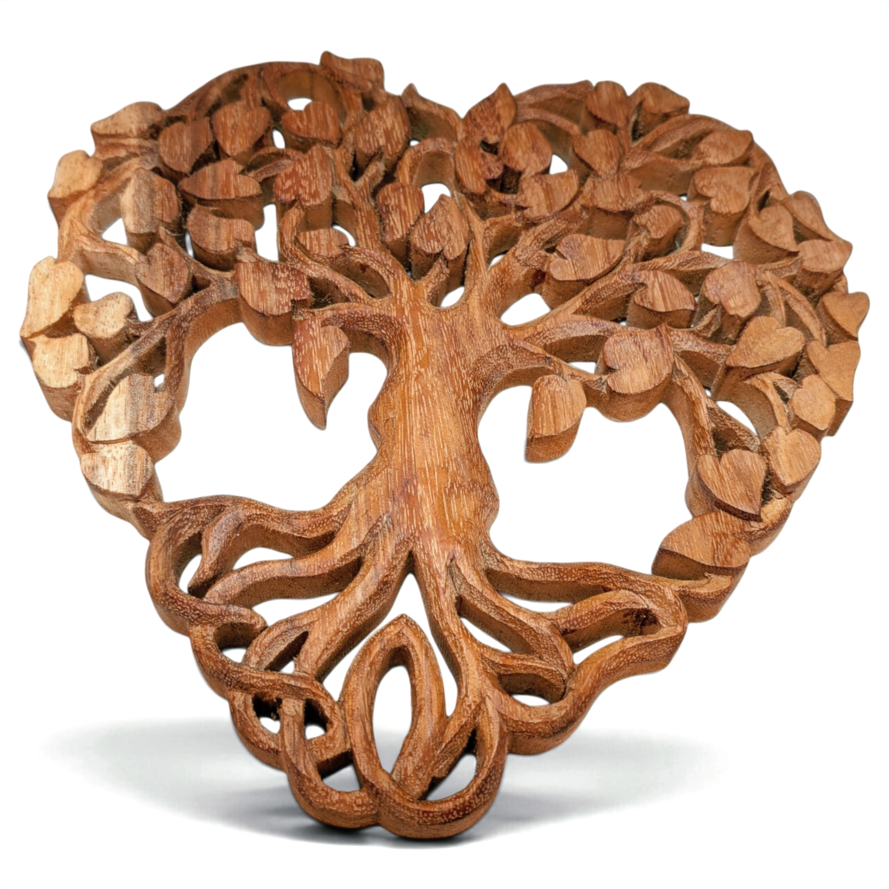 Bali-made Tree of Life wall hanging carved from teakwood