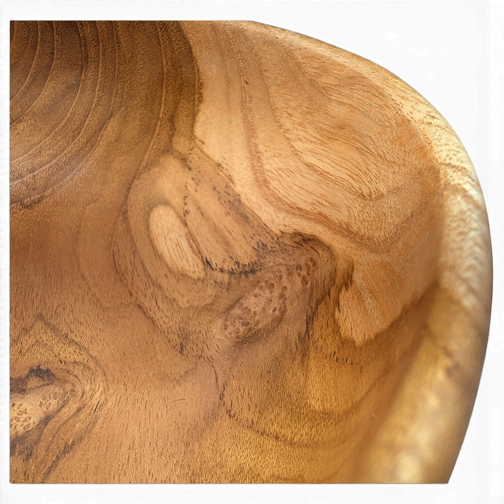 Thumbnail: Teak fruit serving bowl with distinctive grain variation