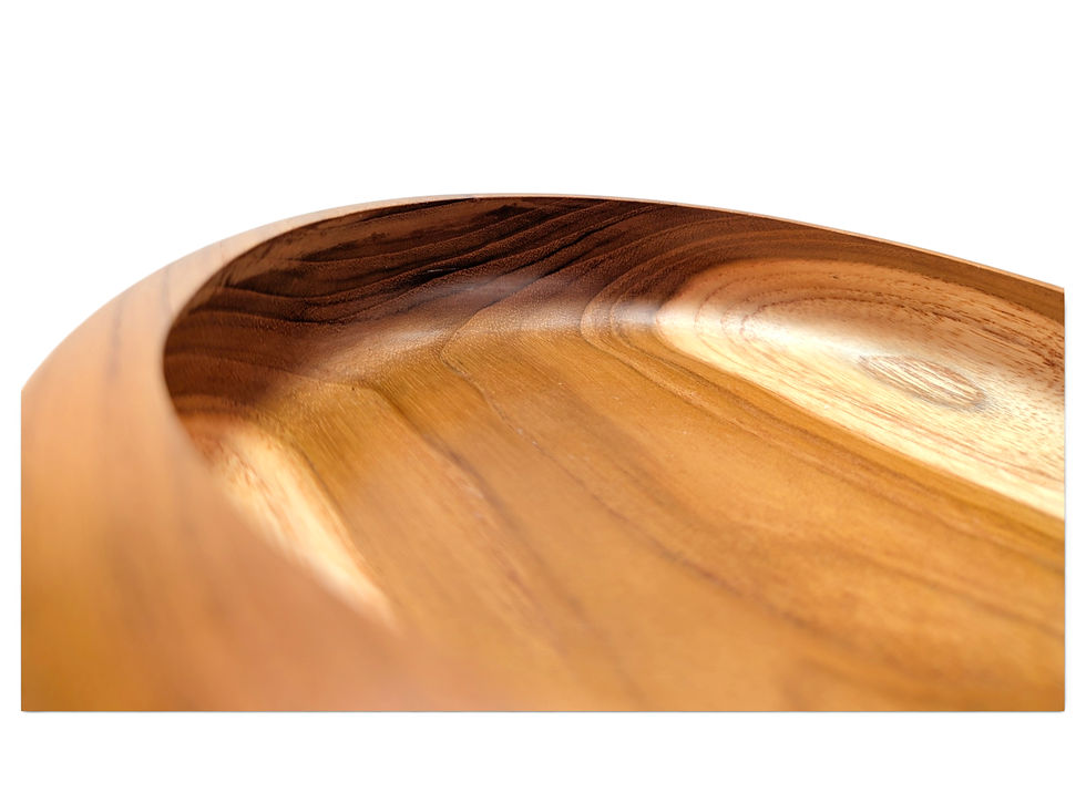 Thumbnail: Smooth teak appetizer bowl with natural variations throughout the wood