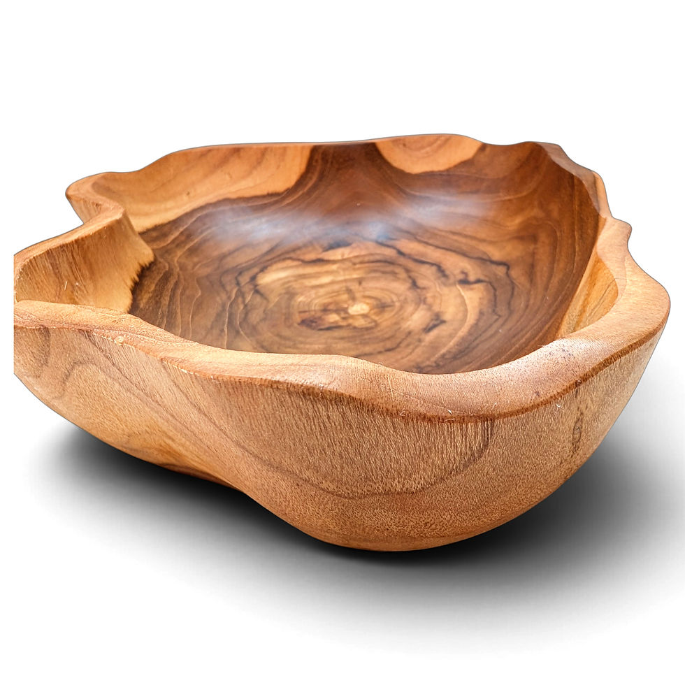 Thumbnail: Sweeping-edge teak serving bowl for presenting shared dishes