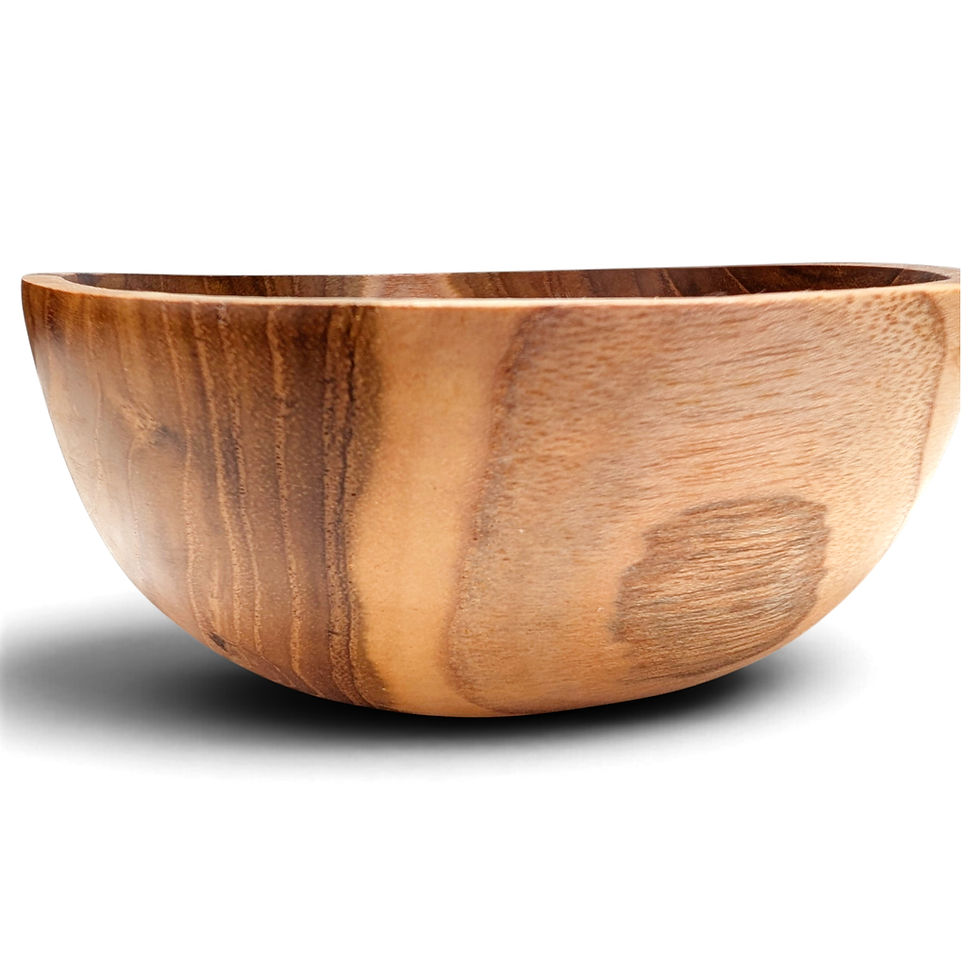 Thumbnail: Dark-layered teak bowl with expressive markings across the interior