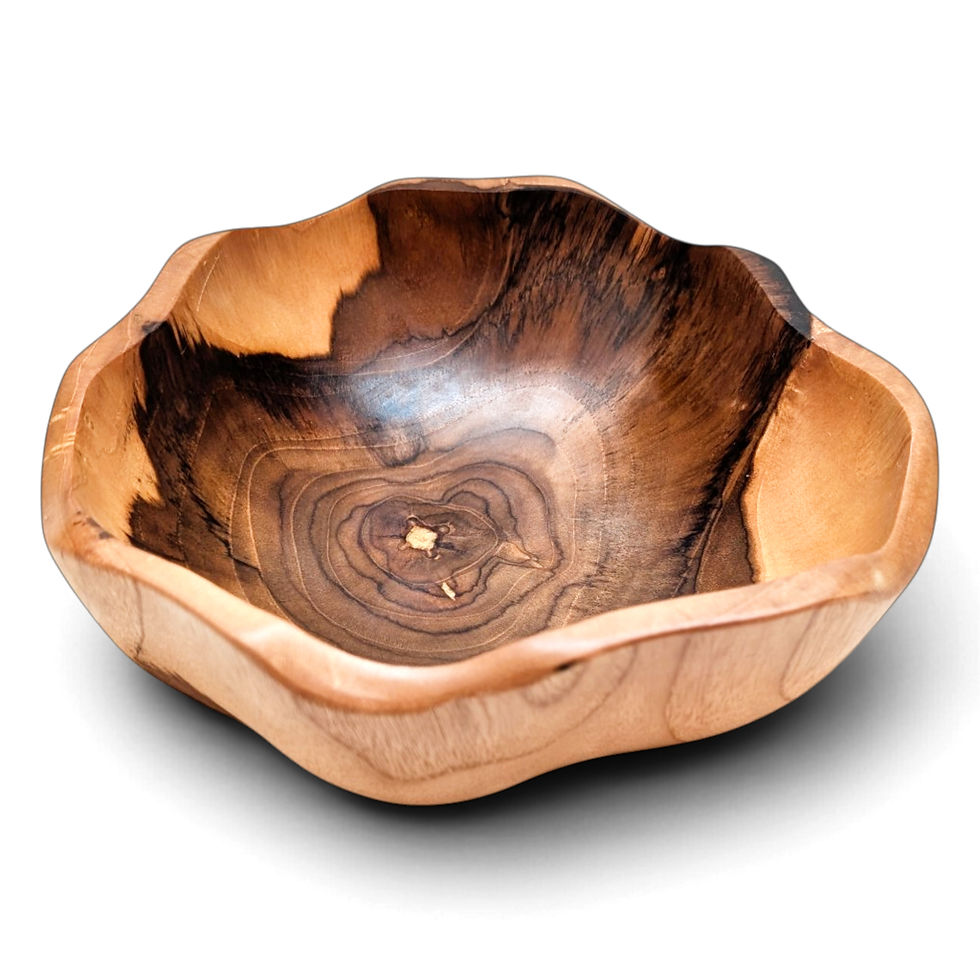 Thumbnail: Balinese asymmetrical wood serving bowl shaped by hand