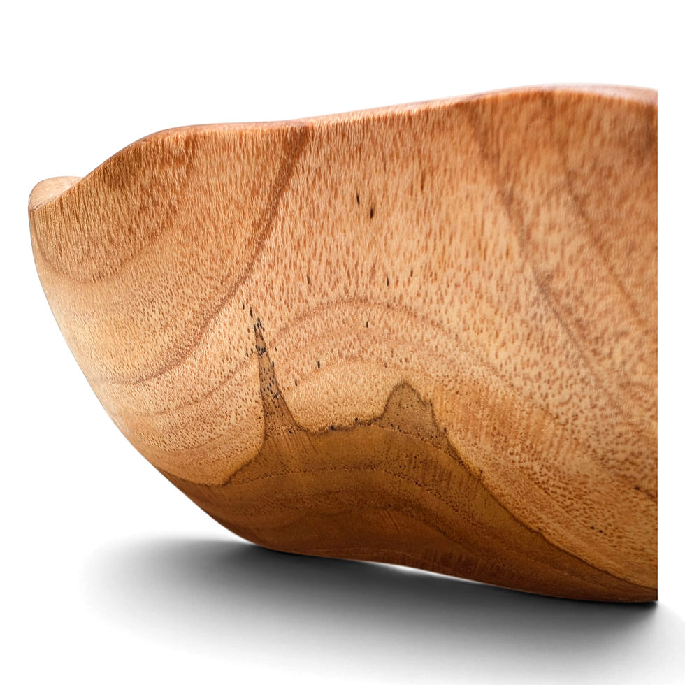 Thumbnail: Organic-edge teak chip bowl with individual grain patterns