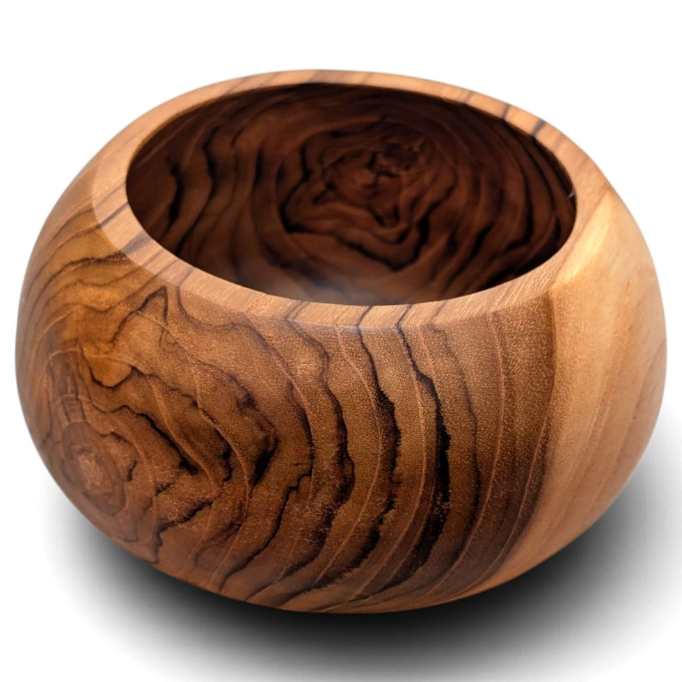 Thumbnail: Curved-wall wood dresser bowl with warm brown coloring
