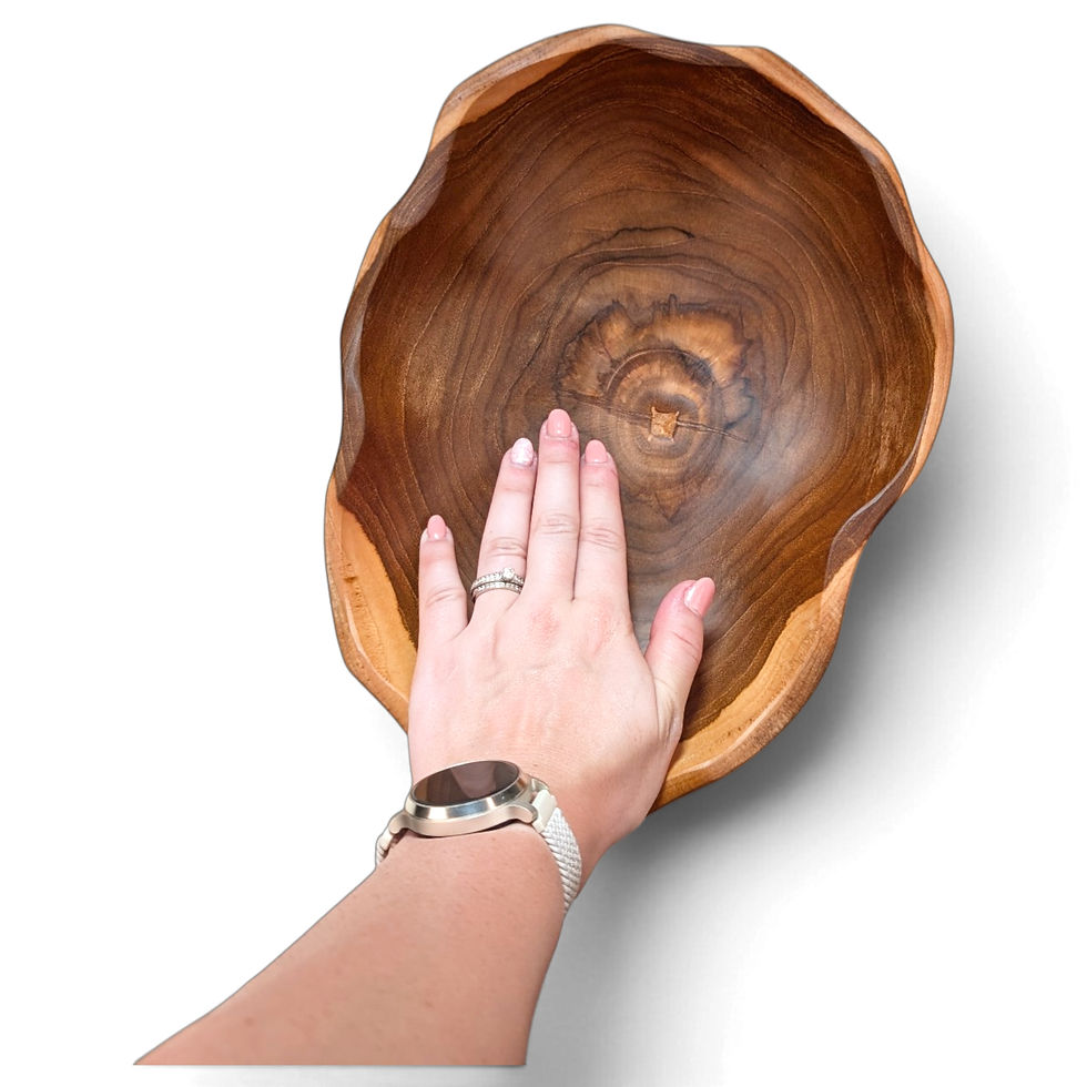 Thumbnail: Wood snack bowl with natural contours around the opening