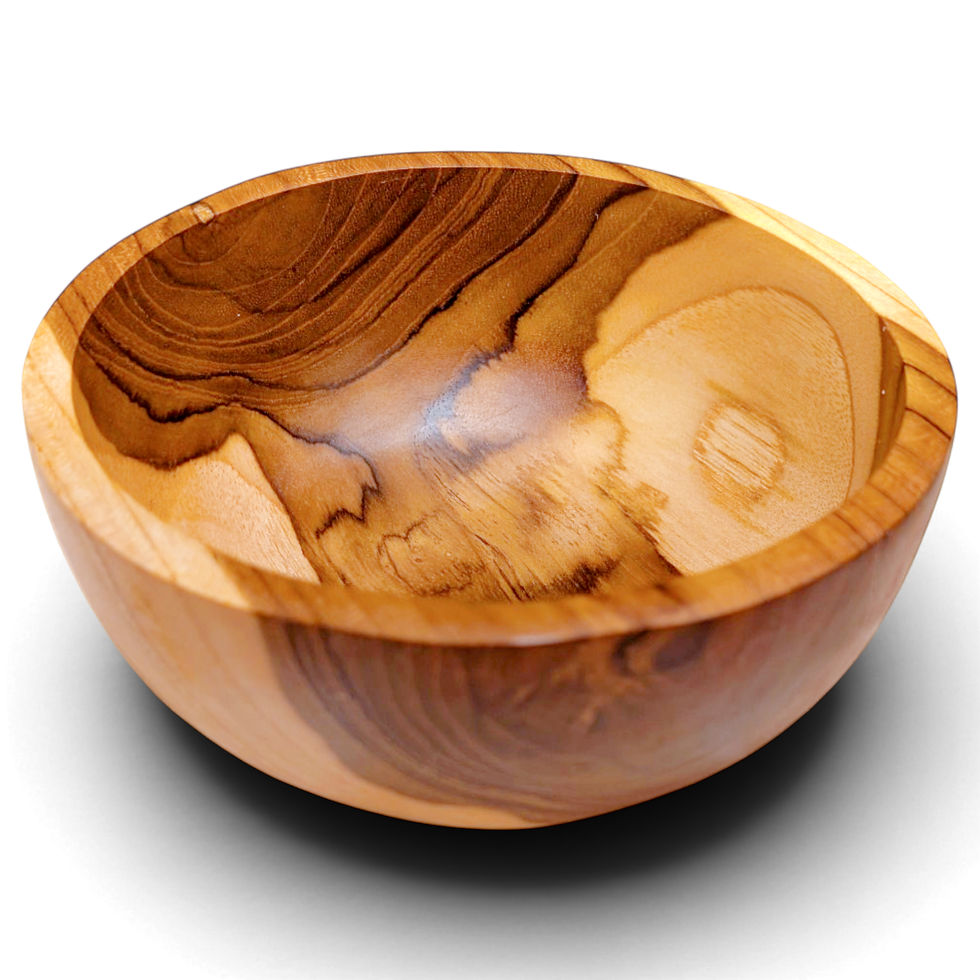 Amber teak serving bowl with curved sides and a hand-finished surface
