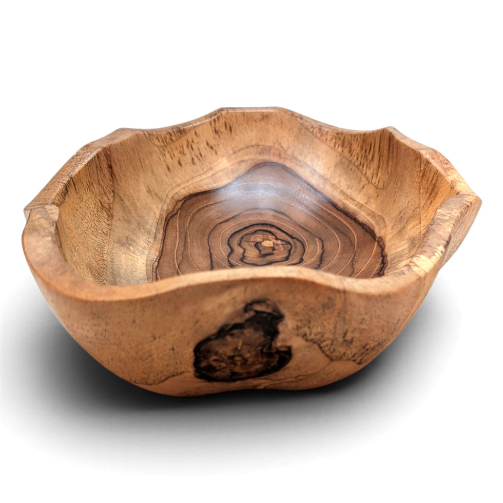 Thumbnail: Balinese teak snack bowl featuring organic edge contours