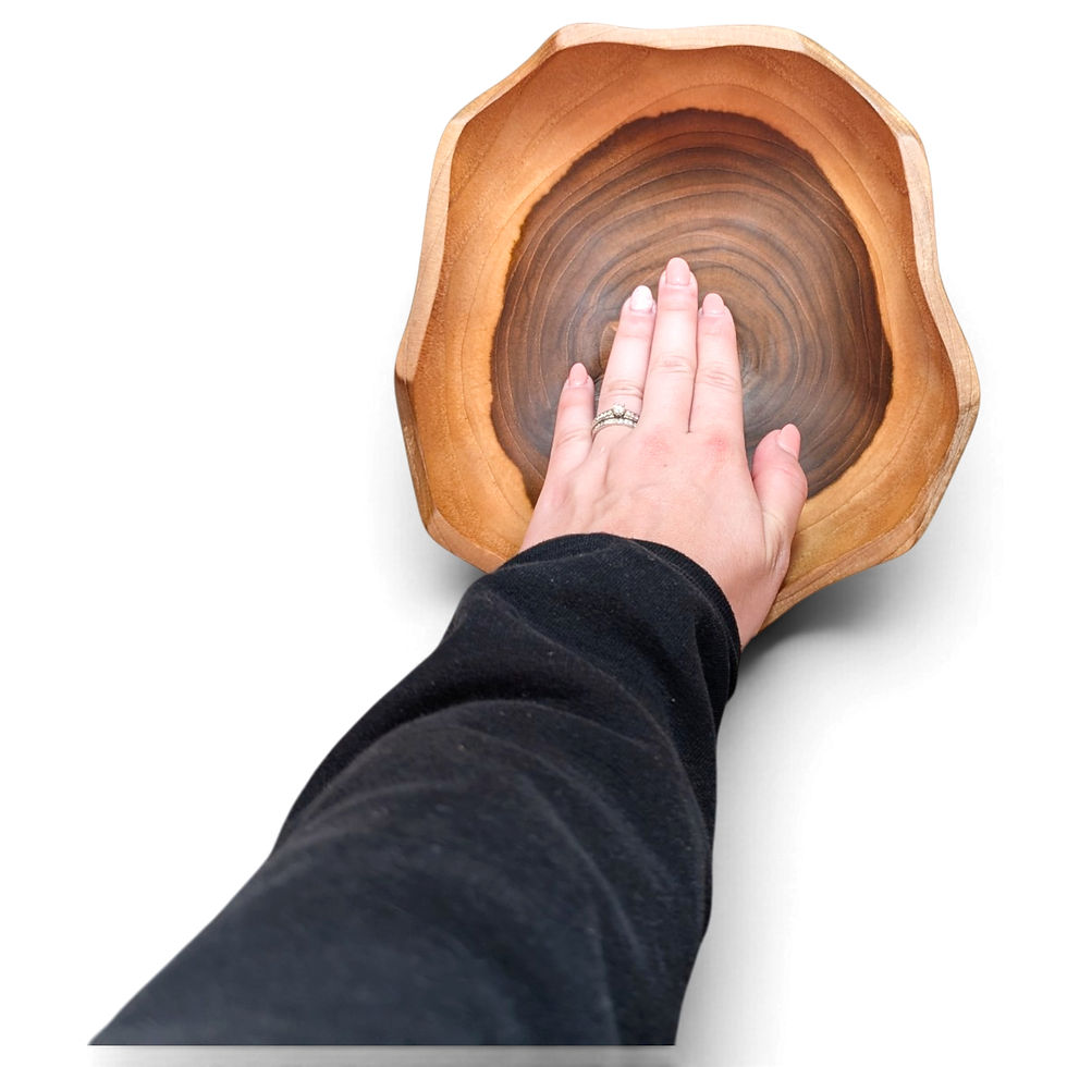 Thumbnail: Wavy rim on Bali-made teak bowl