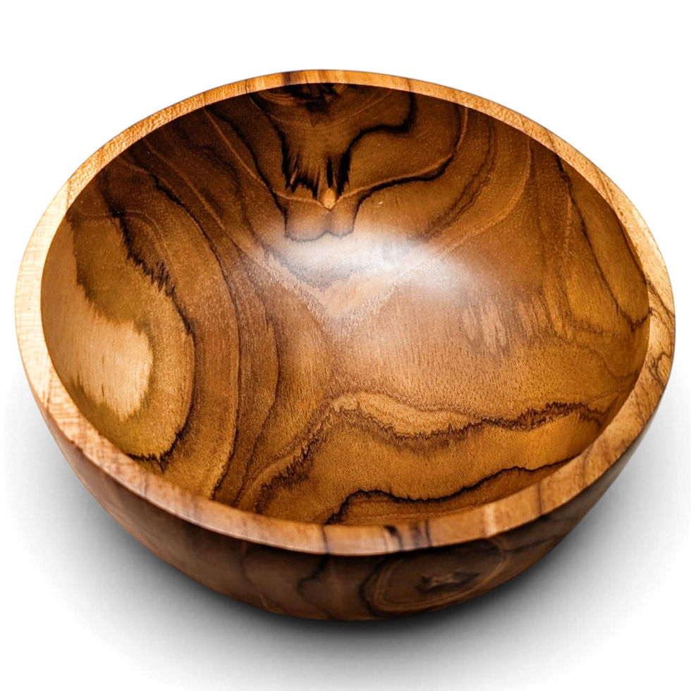 Amber Bali-carved teak nut bowl with naturally varied coloring