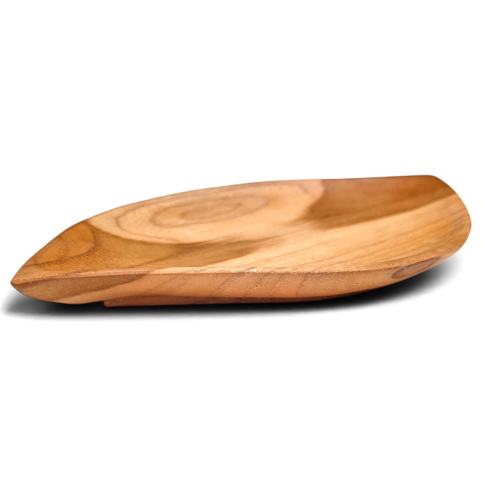 Thumbnail: Carved leaf appetizer dish with pointed ends and a shallow center