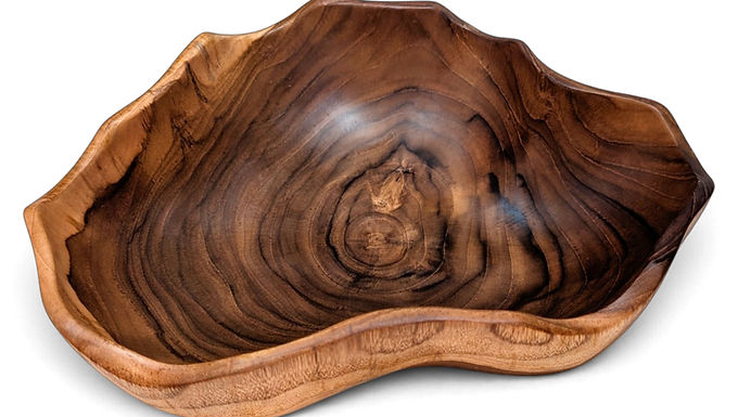 Live-Edge Teak Chip Bowl | Handmade Chip Bowl | Natural Wood Chip Bowl