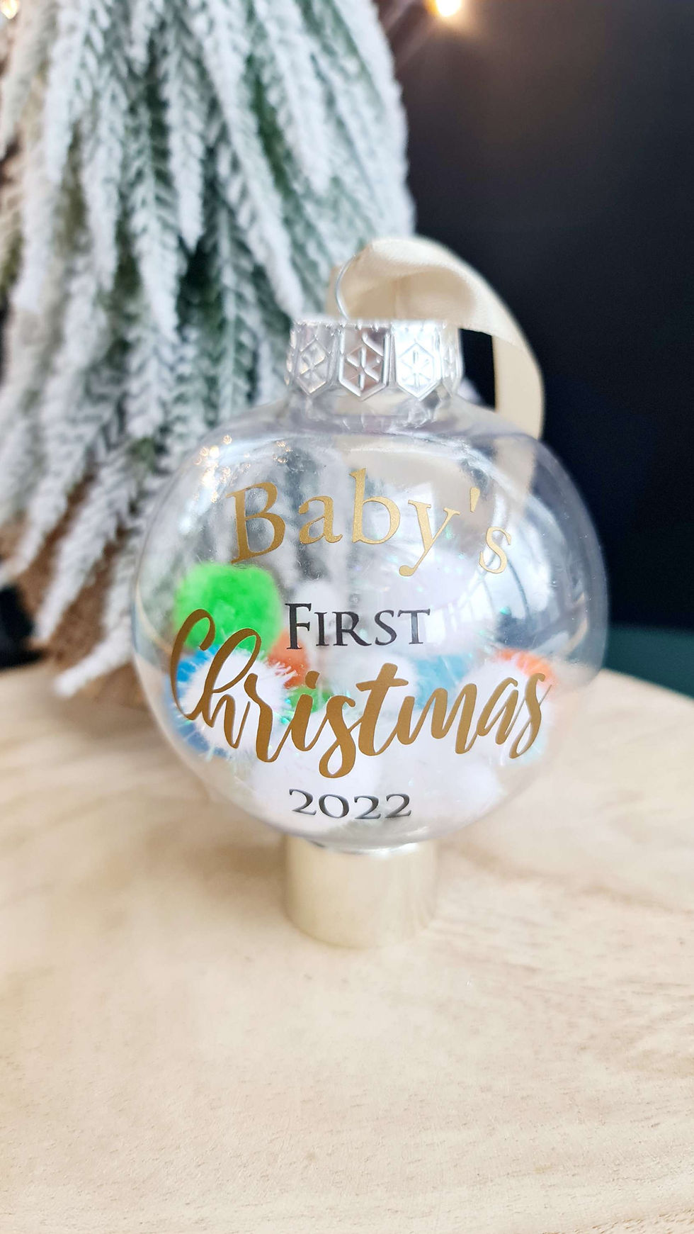 Baby's First Christmas 8cm (Greens & Blues)