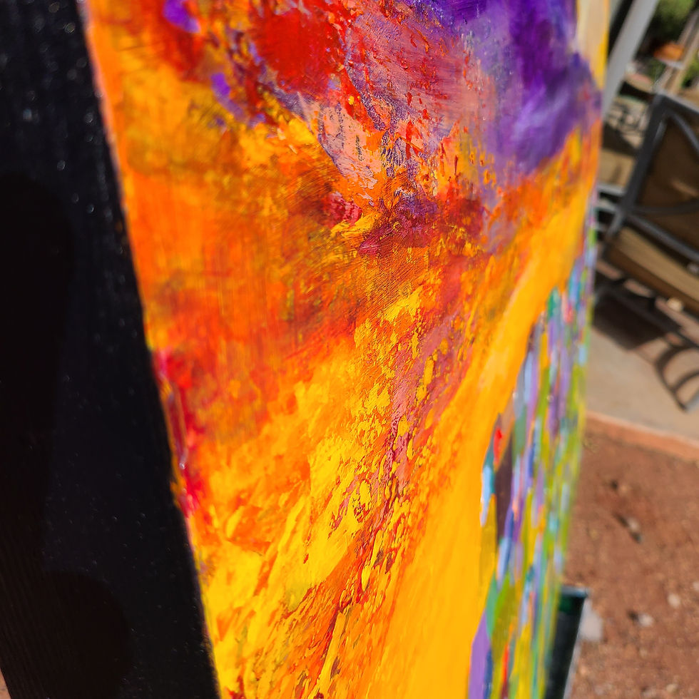Thumbnail: Sunset Garden, original painting by Stacy Neasham, AnAbstractedView