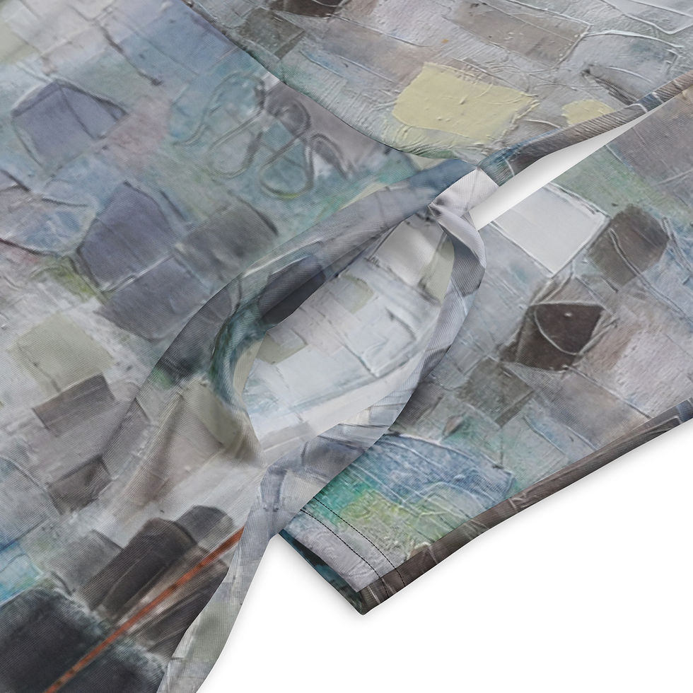 Thumbnail: Long sleeve midi dress - Silver Lining - flared skirt close up