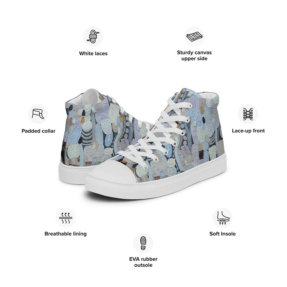 Thumbnail: Ladies hi top sneakers - Chandeliers - canvas shoes