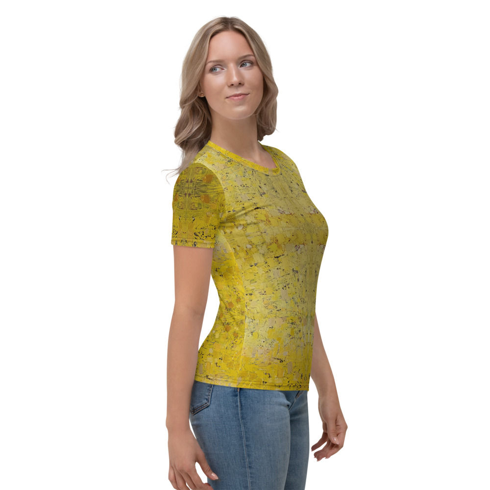 Women's T-shirt - Naturally Abstract Yellow- knit t- shirt