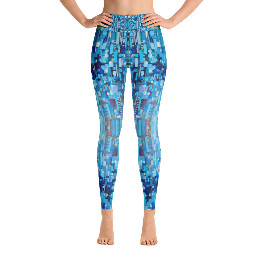 Yoga Leggings - Blue Connection - yoga pants