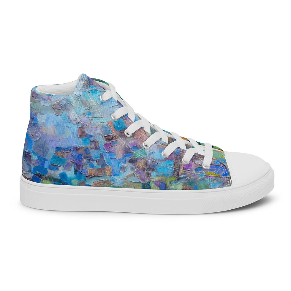 Thumbnail: Ladies hi top sneakers canvas shoes | Gracedland Anabstractedview