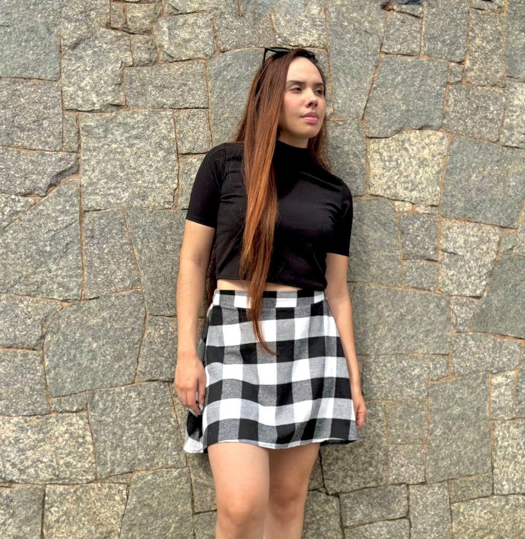 Saia curta xadrez